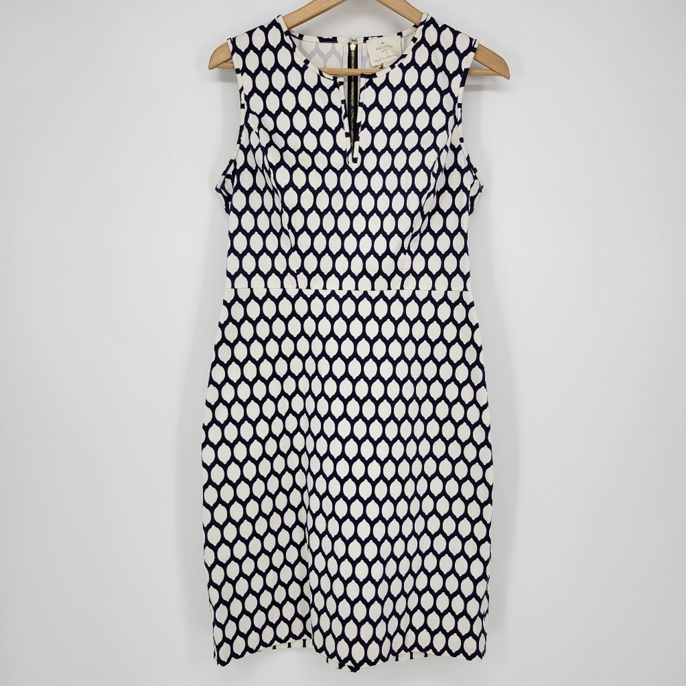 Kate Spade women's Kendrick lemon dress blue white 10 sleeveless